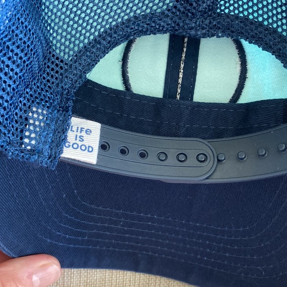 COPY - Life Is Good mesh-back baseball CAP Hat Adjustable Navy Blue - Picture 5 of 5